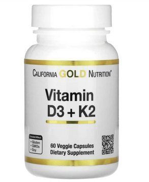 California Gold Nutrition Vitamin D3+K2 60 капсул 6040 фото