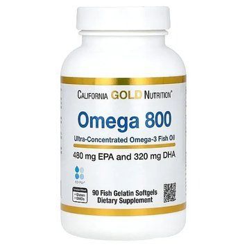 California Gold Nutrition&reg; омега 800, риб'ячий жир фармацевтичного ступеня чистоти 90 капсул 6440 фото