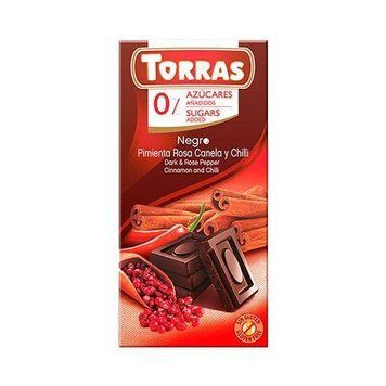 Шоколад чорний з корицею та перцем чилі без цукру та глютена Torras&nbsp;75 г 1880 фото